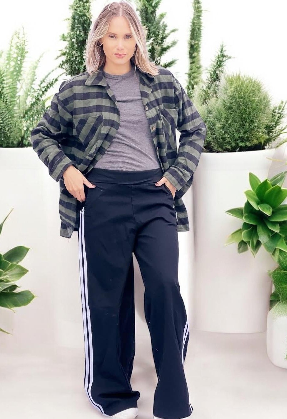 Maxi Palazo Jeans con Lineas - Imagen 3