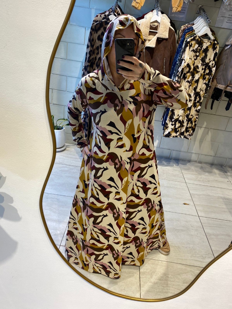 Vestido Capucha Estampado - Imagen 3