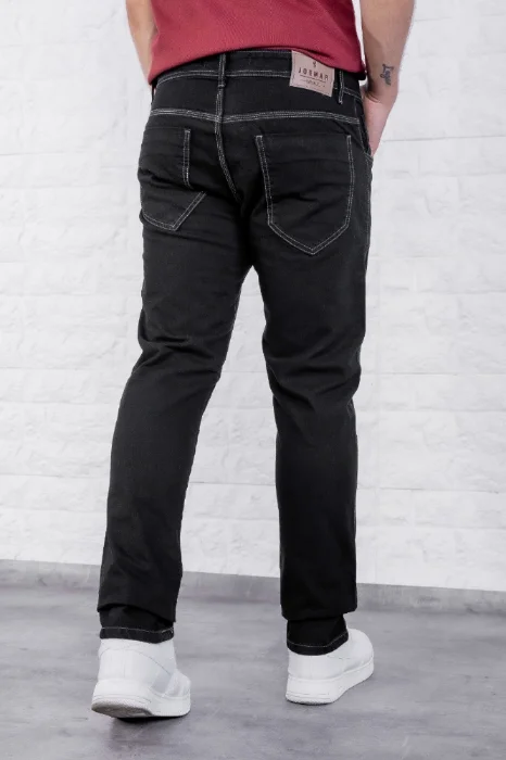Jeans Recto Negro Rigido Discontinuo