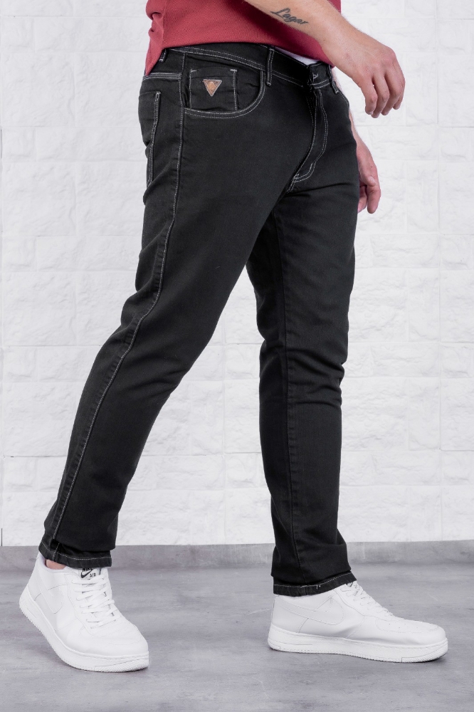 Jeans Recto Negro Rigido Discontinuo - Imagen 3
