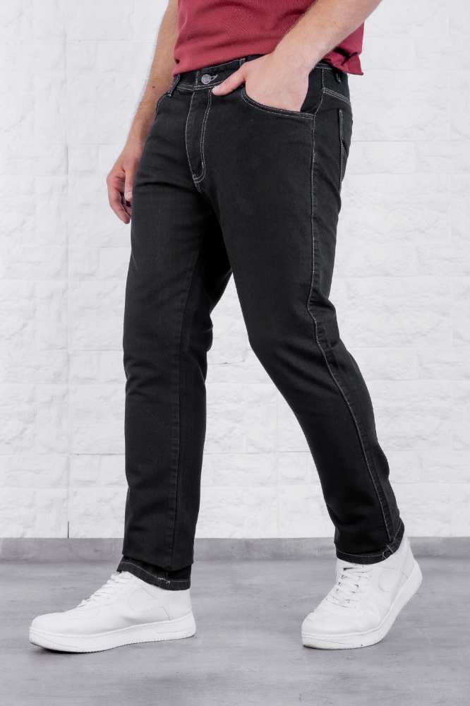 Jeans Recto Negro Rigido Discontinuo - Imagen 4