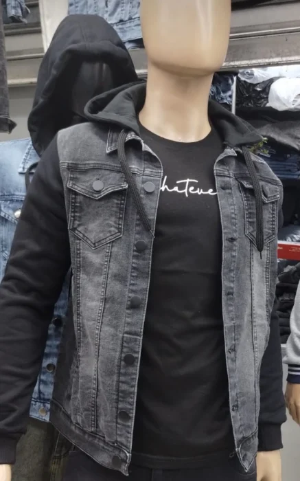 Campera Jeans Manga Frizada