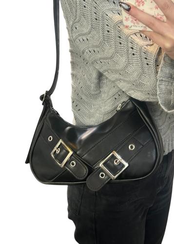 Cartera Mini Bag Baguette Bordo Blanca Negra - Miniatura 3