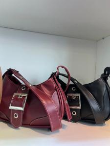 Cartera Baguette Mini Bags Bordo  Negra Bordo Blanca - Miniatura 2