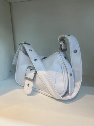 Cartera Baguette Mini Bags Bordo  Negra Bordo Blanca - Miniatura 3
