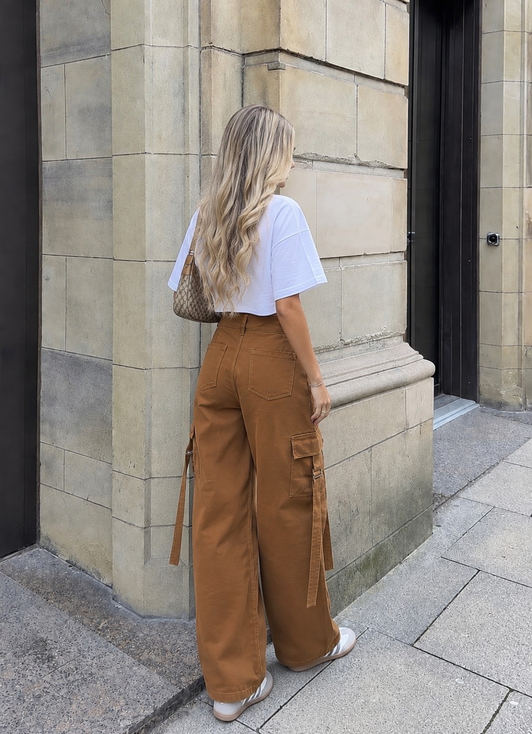Wide Leg Cargo C/tiras Camel - Imagen 2