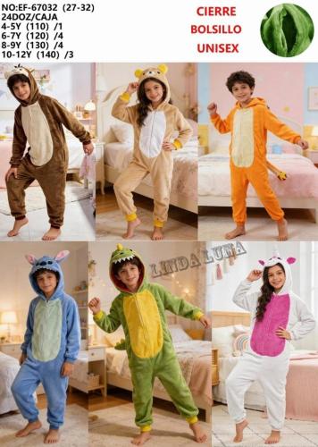 Pijama Infantiles Unisex de Peluche