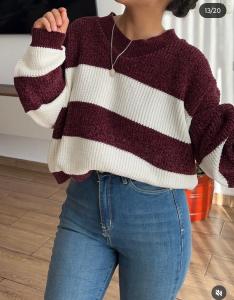 Sweters Rayado Manga Globo