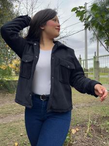 Campera Corderoy con Piel