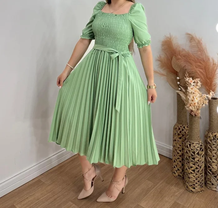 Vestido Importado Brasil Plisado