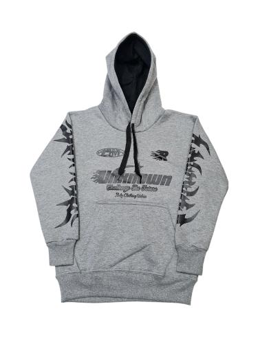 Buzo con Capucha Friza Peinado Doble Estampado