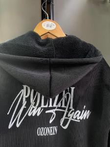 Campera de Corderoy con Piel y Estampado