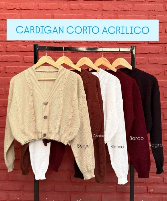 Saco Cardigan Corto Acrilico