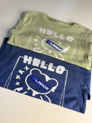 Camiseta Hello Niño Nene Algodón Peinado