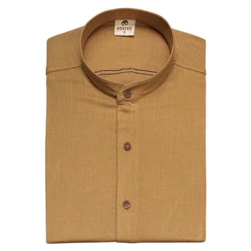Camisa de Lino Cuello Mao - Miniatura 2