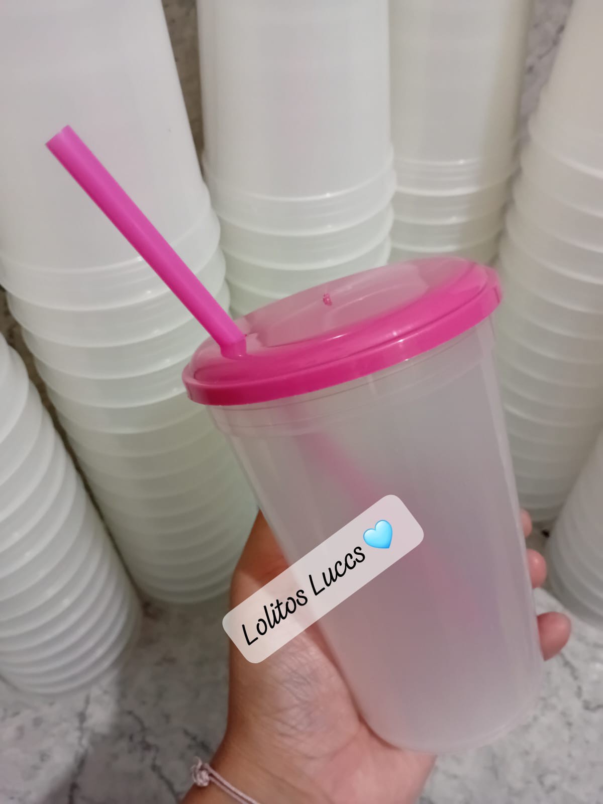 Vaso 500cc Tapa y Sorbete - Imagen 2