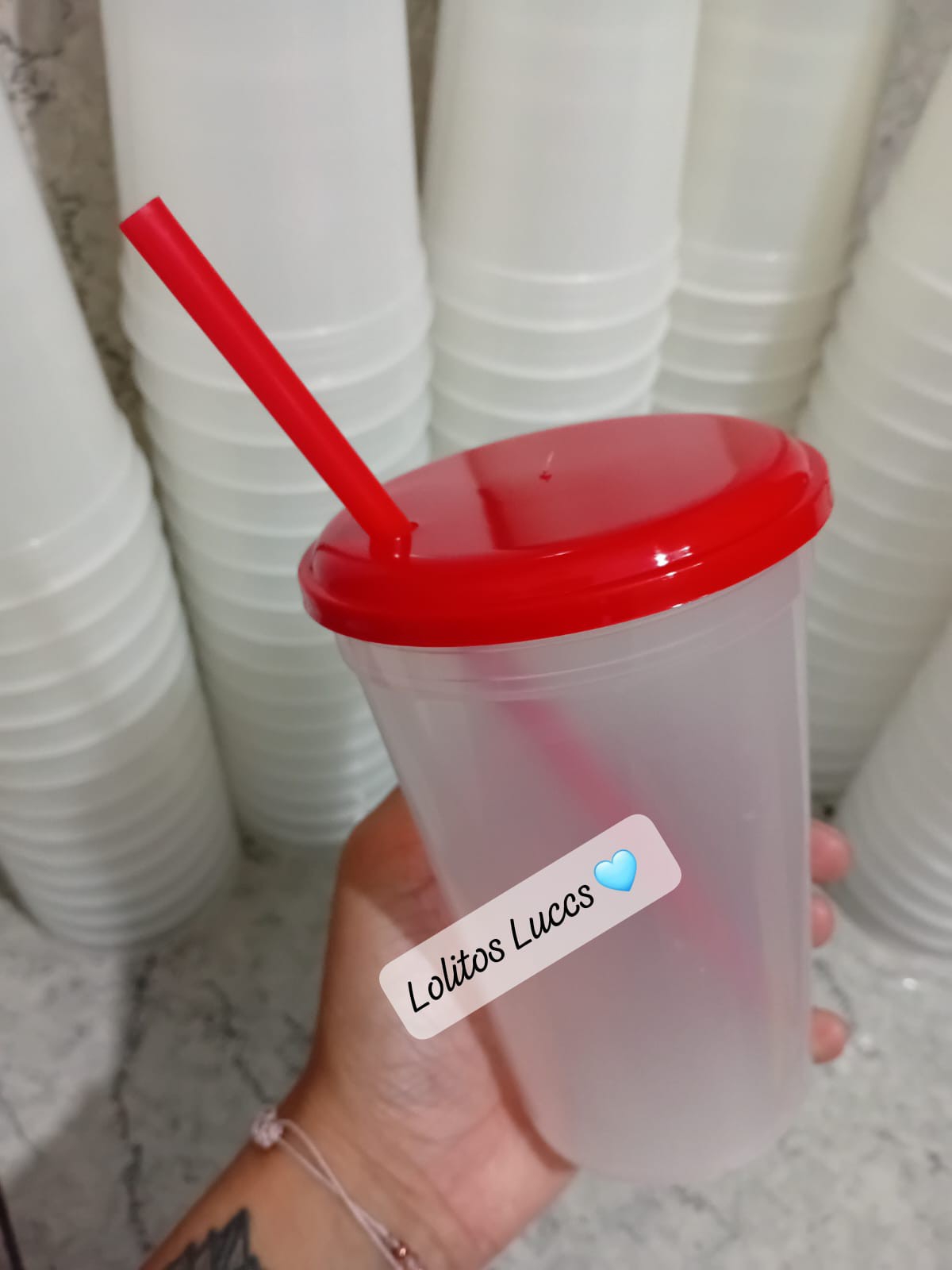 Vaso 500cc Tapa y Sorbete - Imagen 3