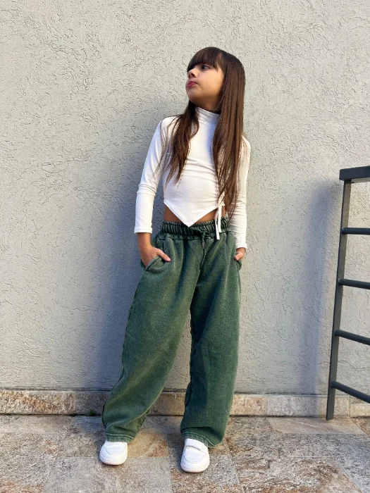 Baggi Algodón Frisado Verde Unisex Unisex