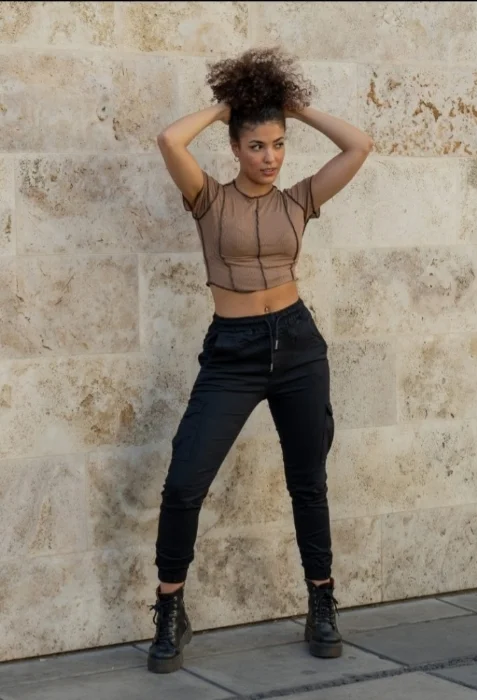 Jogger Cargo Dama Negro