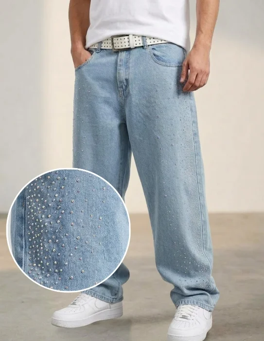 Baggy con Brillos de Hombre