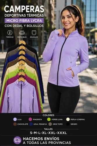 Camperas Deportivas Térmicas de Lycra para Mujer