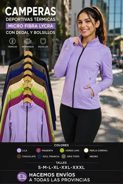 Camperas Deportivas Térmicas de Lycra para Mujer