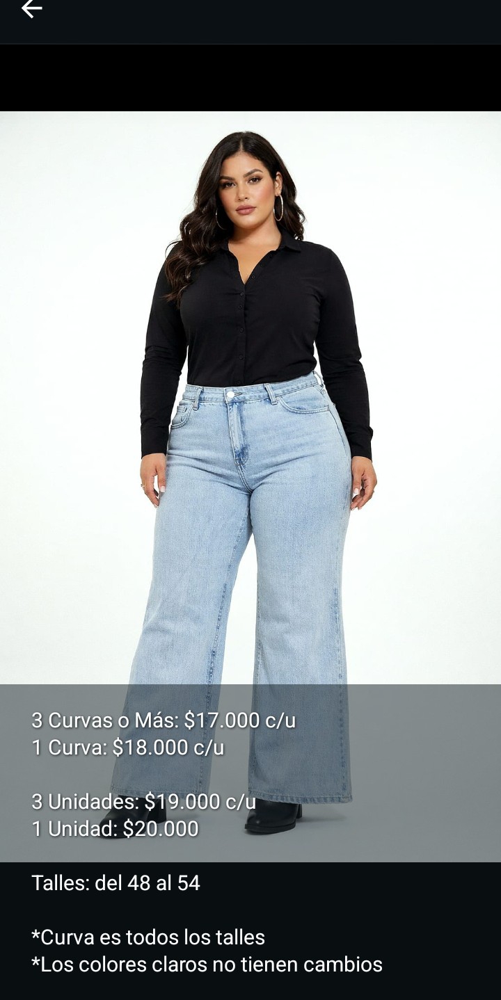 Jean Wide Leg Dama Grande Pantalon Denim Ancho Mujer Especial Promo Hotsale Mayorista - Imagen 5