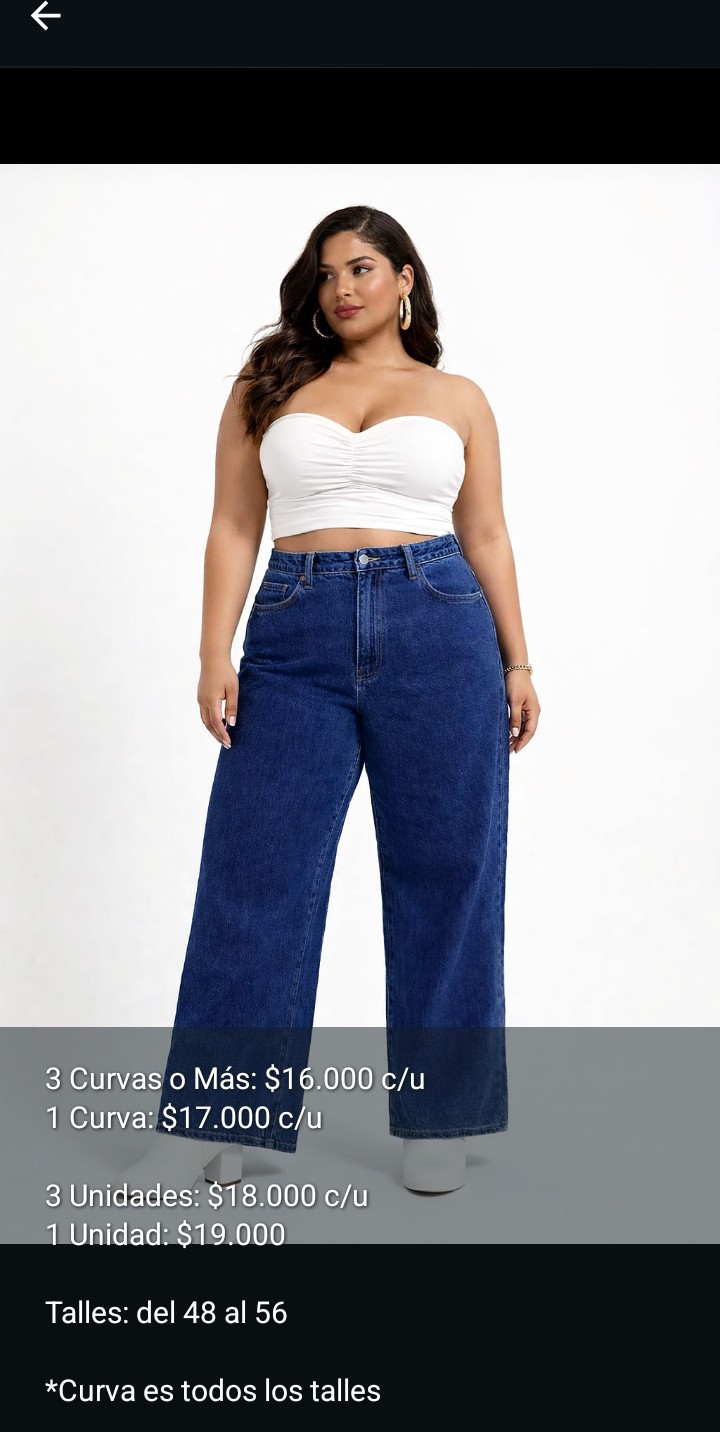 Jean Wide Leg Dama Grande Pantalon Denim Ancho Mujer Especial Promo Hotsale Mayorista - Imagen 6