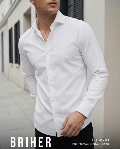 Camisa Blanca Lisa Elastizada