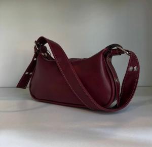 Cartera Mini Bags  Baguette Bordo Negra Suela