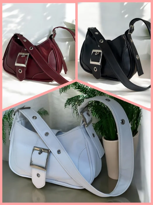 Cartera Bordo Negra Suela Baguette Mini Bag Eco Cuero Excelente Calidad