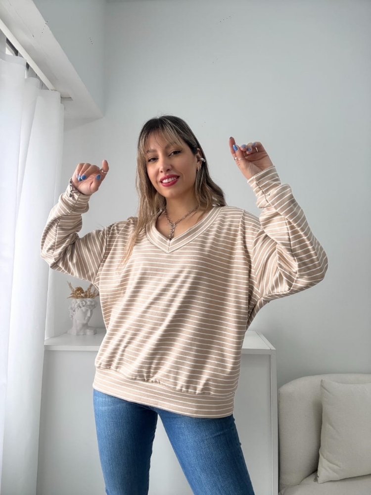 Sweater Rayado V Darlon - Imagen 2