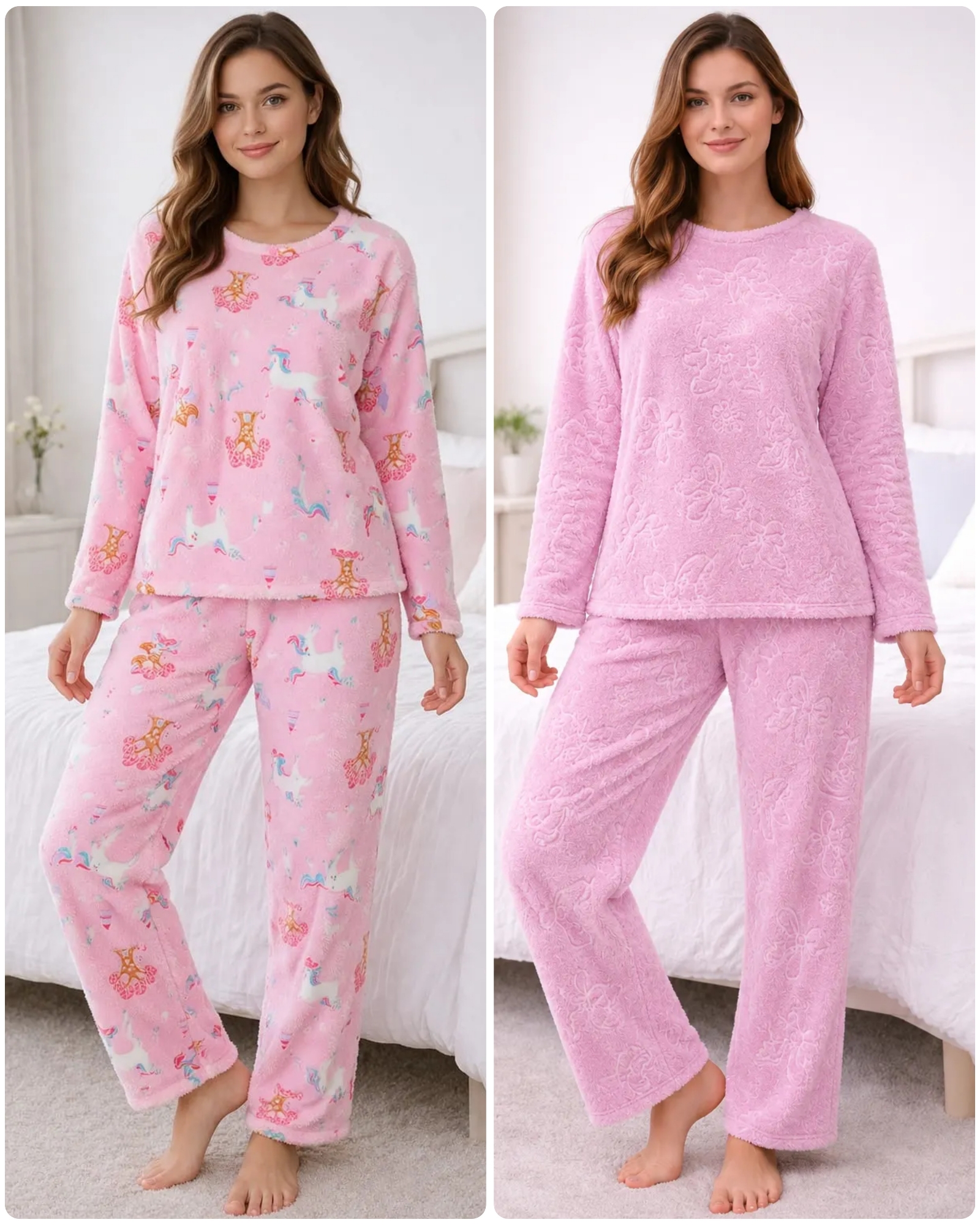 Conjunto Pijama Plush Luminoso Dama - Imagen 1