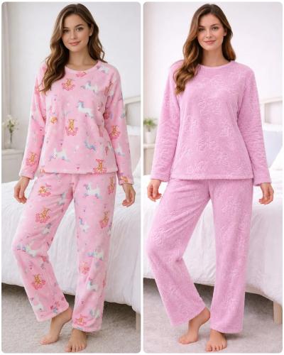 Conjunto Pijama Plush Luminoso Dama
