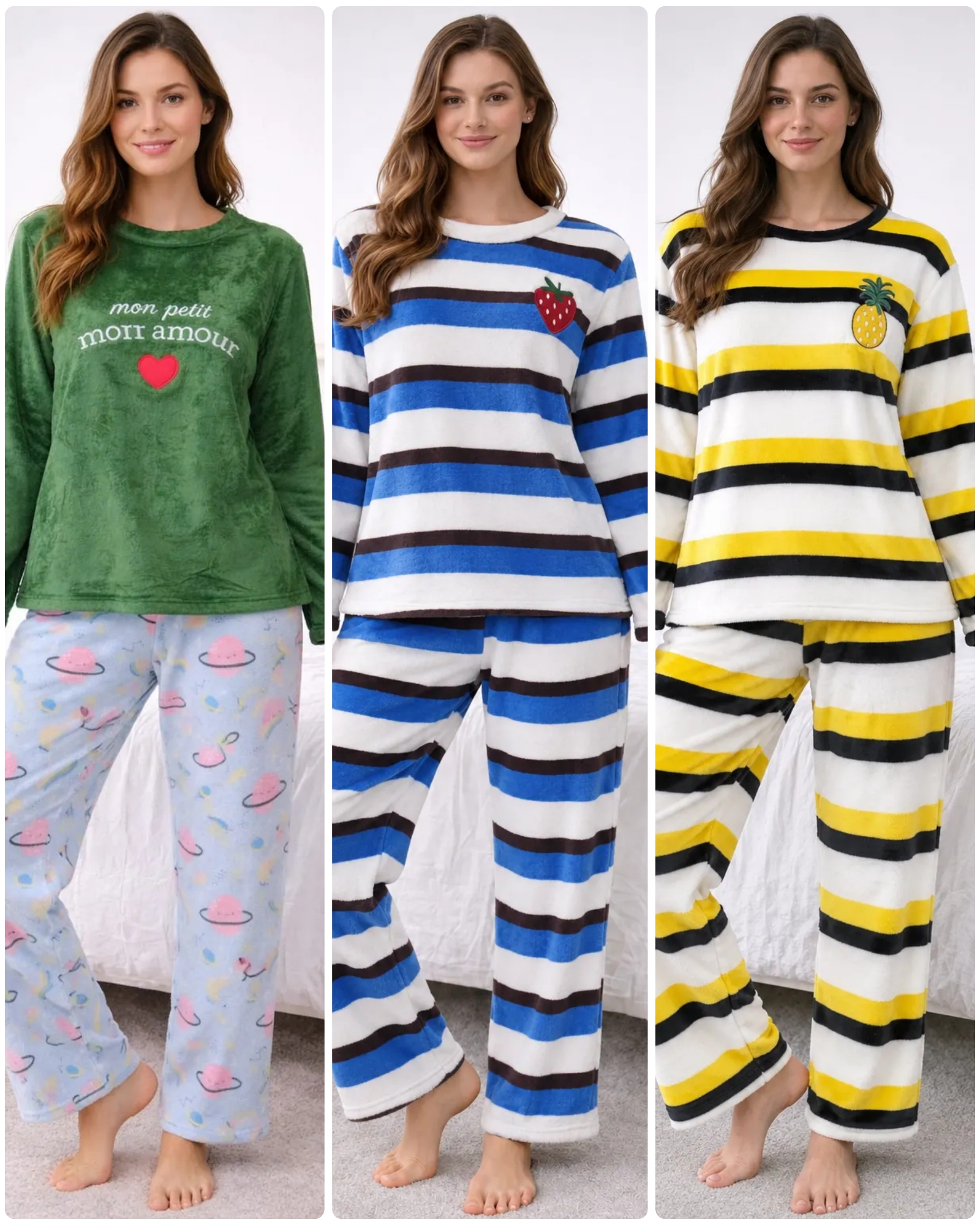Conjunto Pijama Plush Estampados - Imagen 1