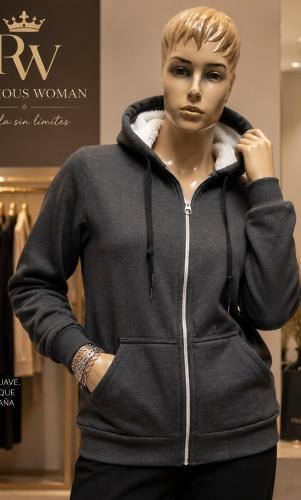Campera Jersey con Piel