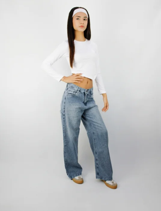 Pantalón de Nena Wide Leg Arenado