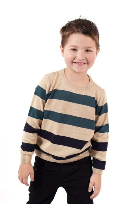 Suéter de Niño Rayado Calidad Premium Algodón 100%