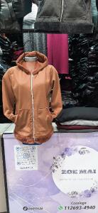 Campera Maxi Larga Piel Jersey