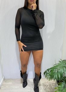 Vestido con Mangas Tul