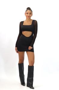 Vestido Loboc Microfibra y Tul
