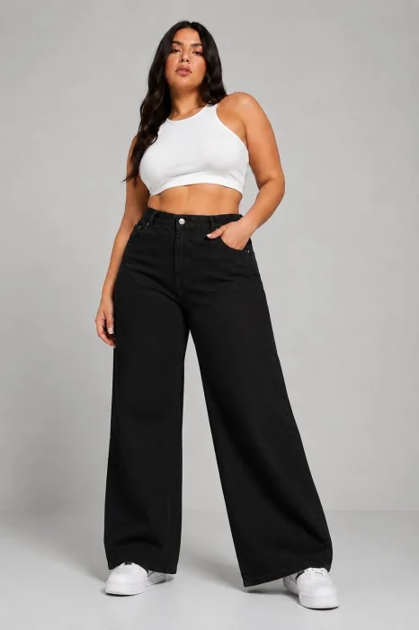 Wide Leg Negro Liso Especial