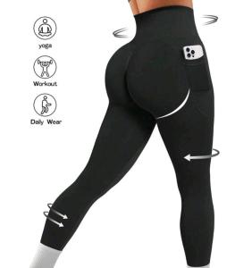 Calzas Deportivas sin Costura Up Puch con Bolsillo Negra - Miniatura 2