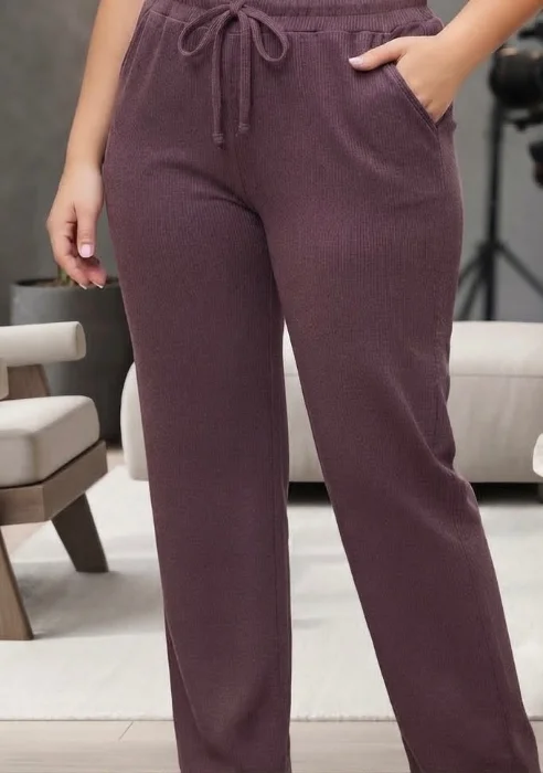 Pantalones de Darlon Rectos con Bolsillo