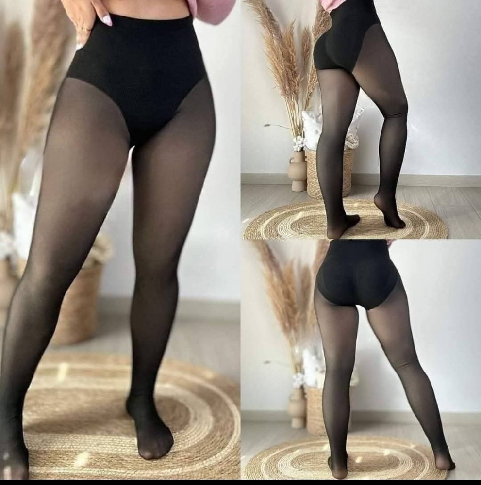 Panty Efecto Piel con Faja _ Perla Negra - Imagen 1