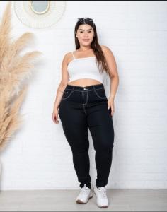 Talles Especiales Negro C/hilo Blanco Dama