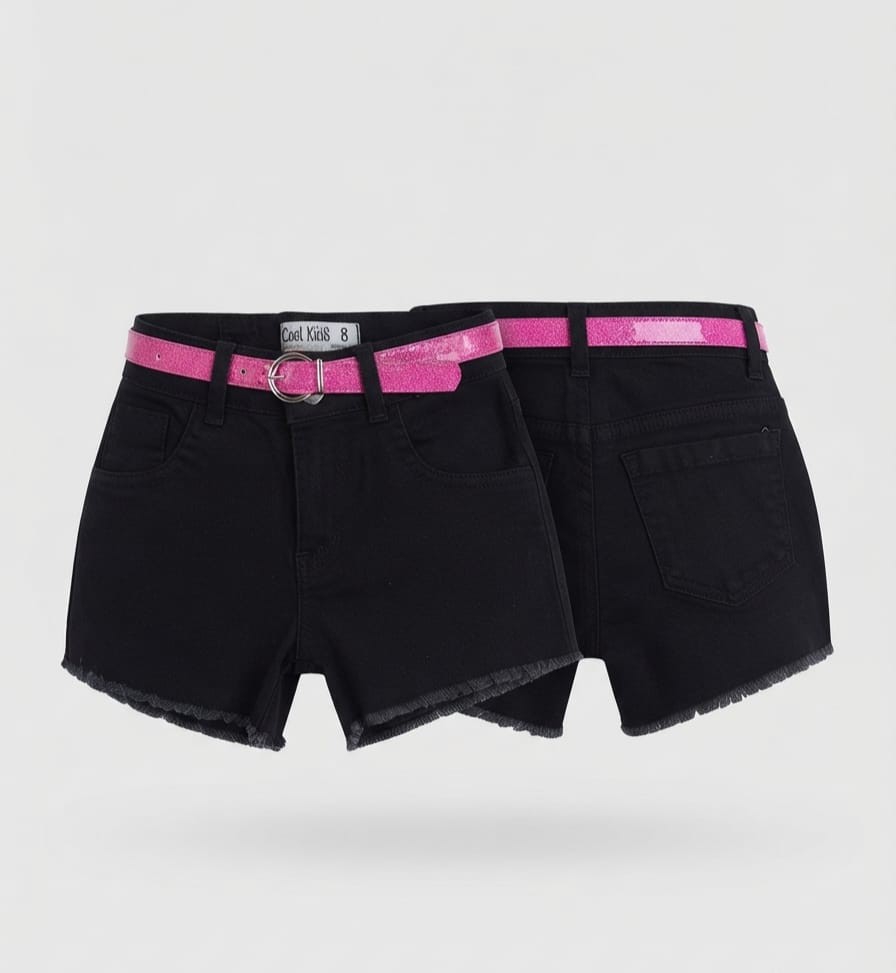 Short Mom Negro Liso de Nena - Imagen 2