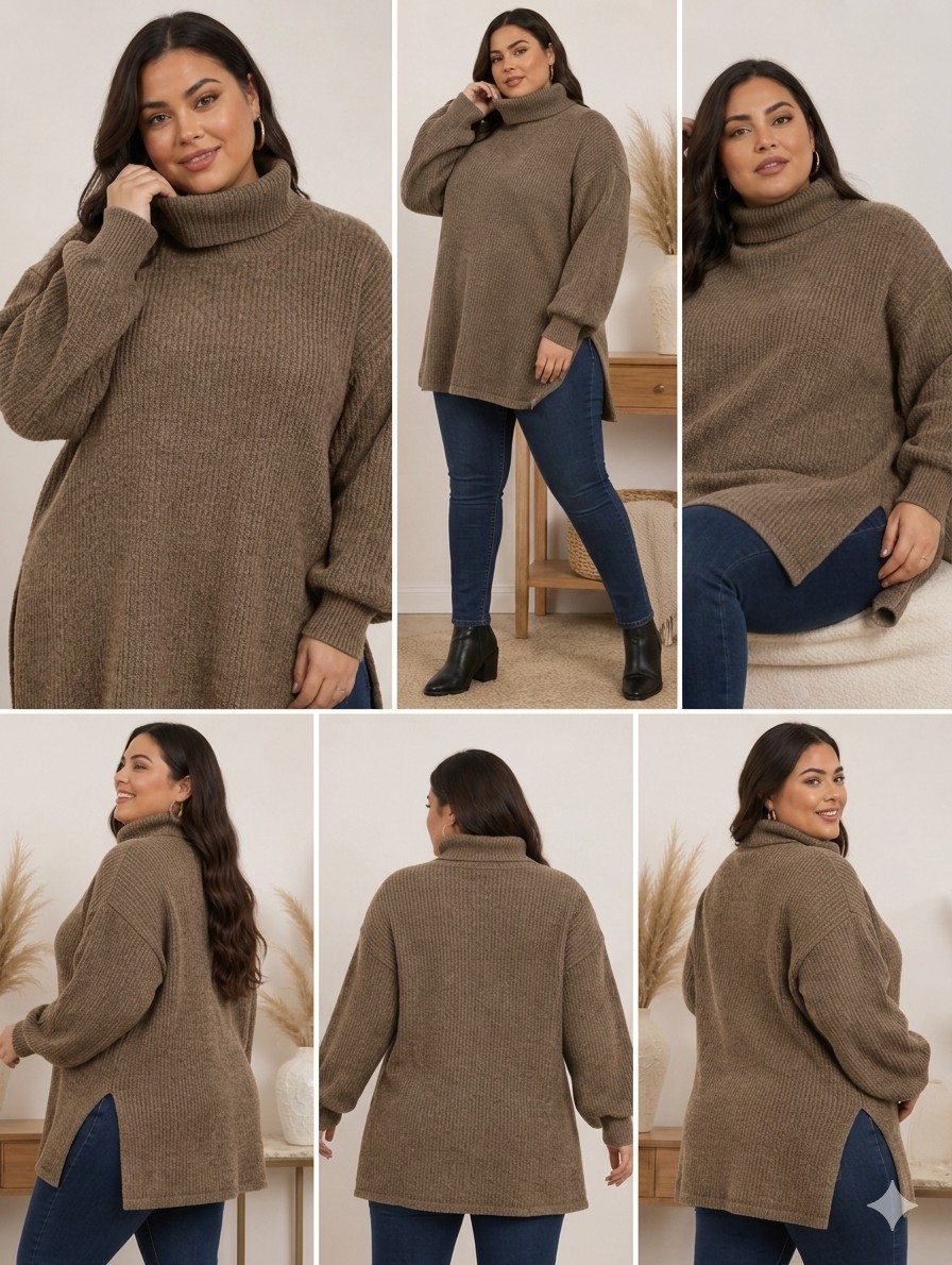 Maxi Sweter Cuello Alto - Imagen 2