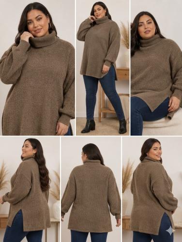 Maxi Sweter Cuello Alto