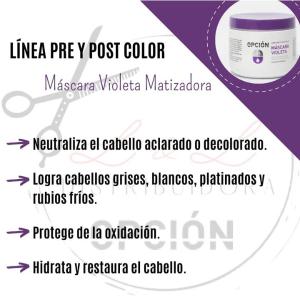 Opción Máscara Violeta Crema Matizadora Rubios Platinados, Grises X 500g - Miniatura 3